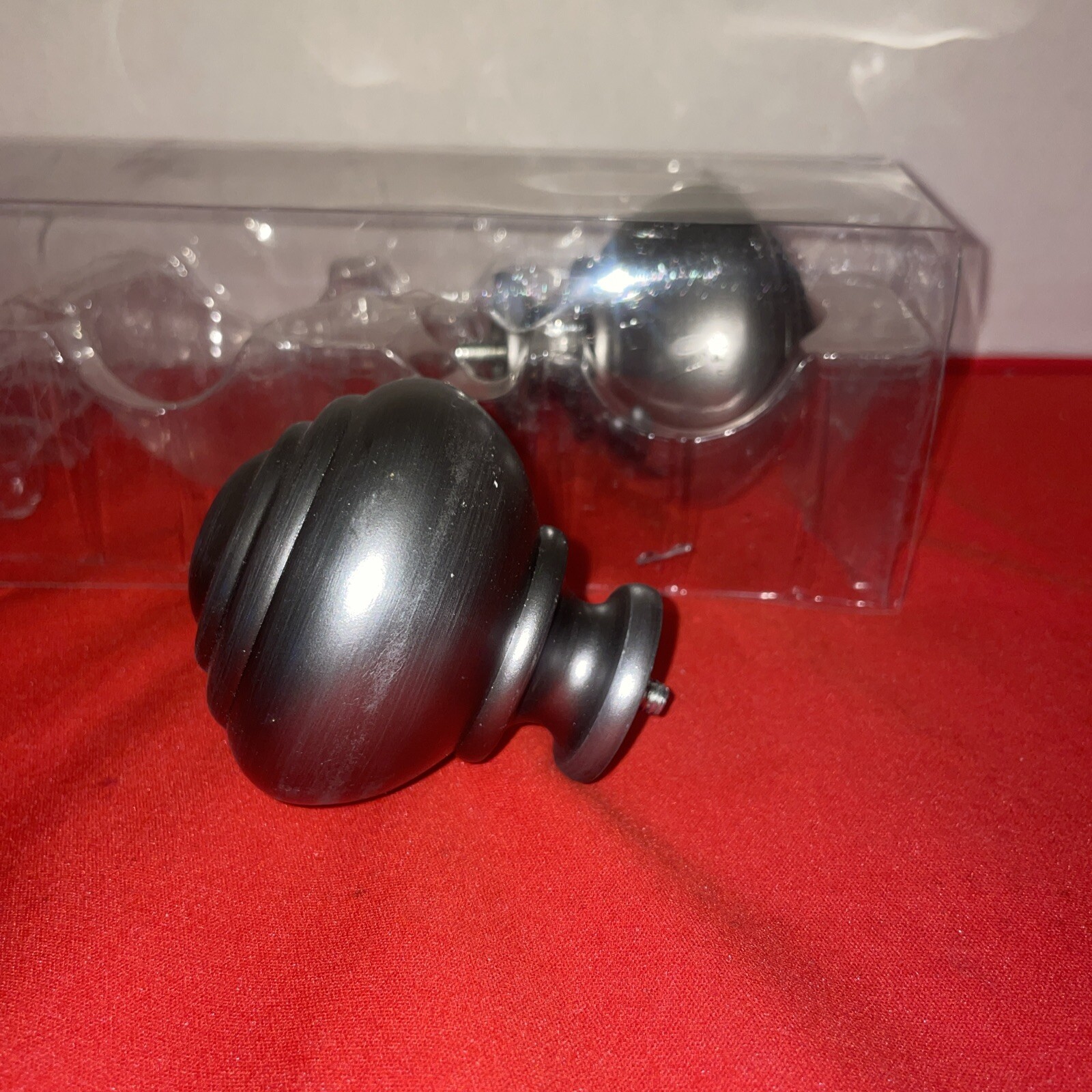 Finials for 1.25” Poles. 1 Pr. in Antique Gold- Estate Find