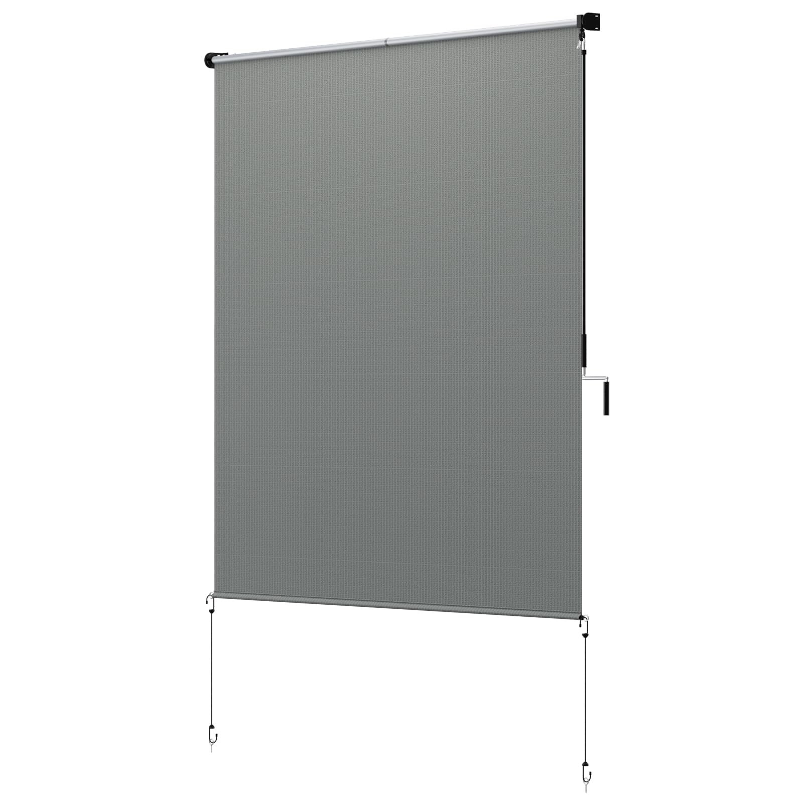 60″ W x 96″ L Exterior Roller Shades – High Wind Resistance Outdoor Blinds wi…