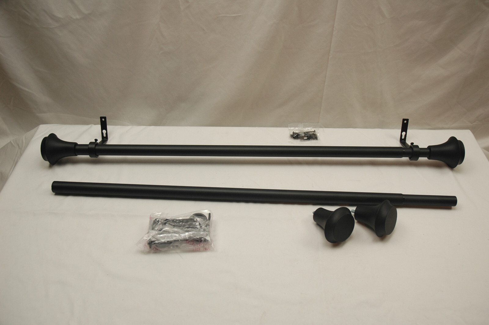 QTY:4 VOREFF Curtain Rods 28 – 48 in Adjustable Black with Modern Design 2x2pack