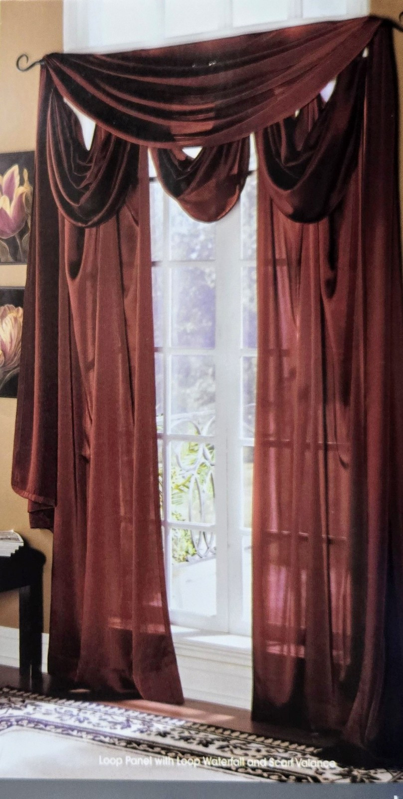 NEW OLD STOCK! The Home Collection “Garbo” Curtains And Valances. Panel 40″x84″
