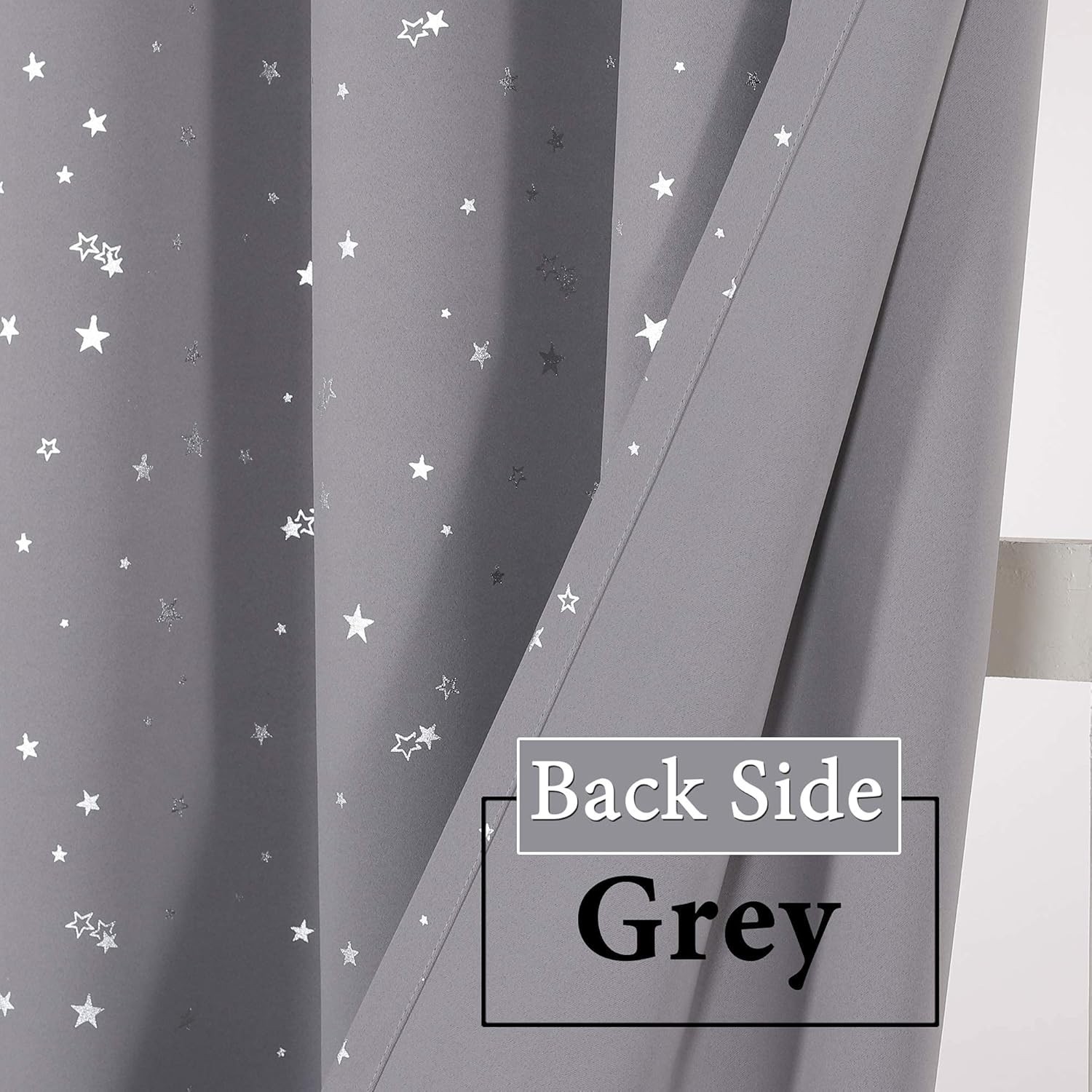 Blackout Star Curtains for Kids Room Boys Girls Twinkle Silver Stars Thermal …