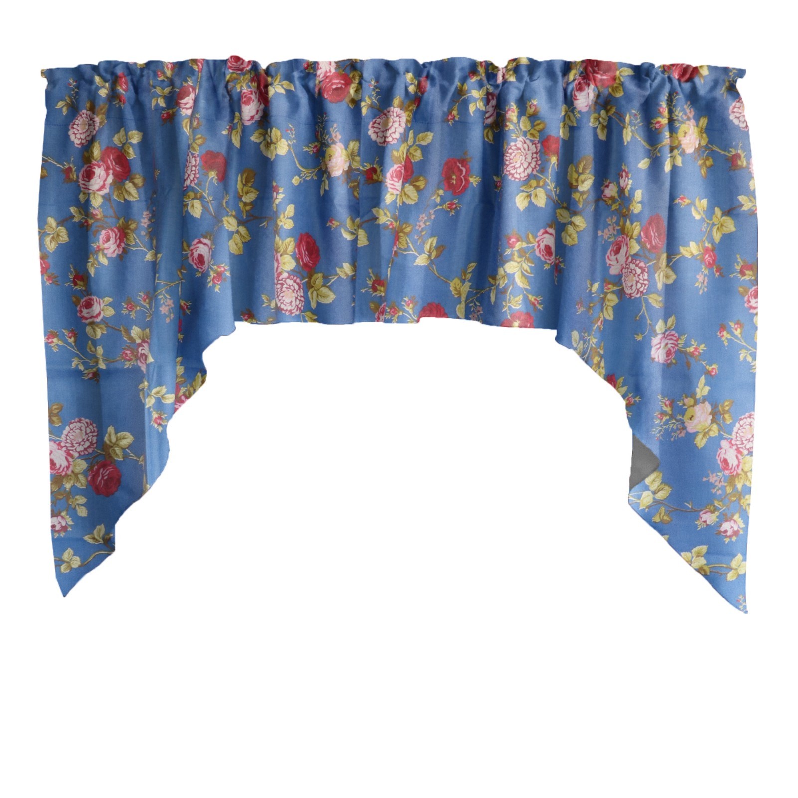 Poly Cotton Vintage Floral Print Swag Window Valance 56″ Wide 36″ Tall