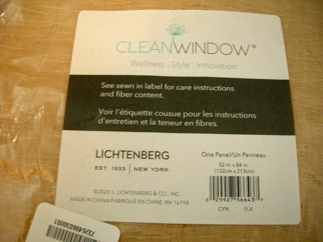 (1 Pair) Lichtenberg Clean Window 52″ x 84″ Curtain Panels FLAX YELLOW *NEW