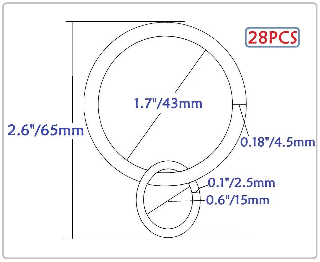 Loop Eyelet Curtain Ring for Drapery 2.0″ Ring for Panel Pin Hooks,1.7″ Inner…