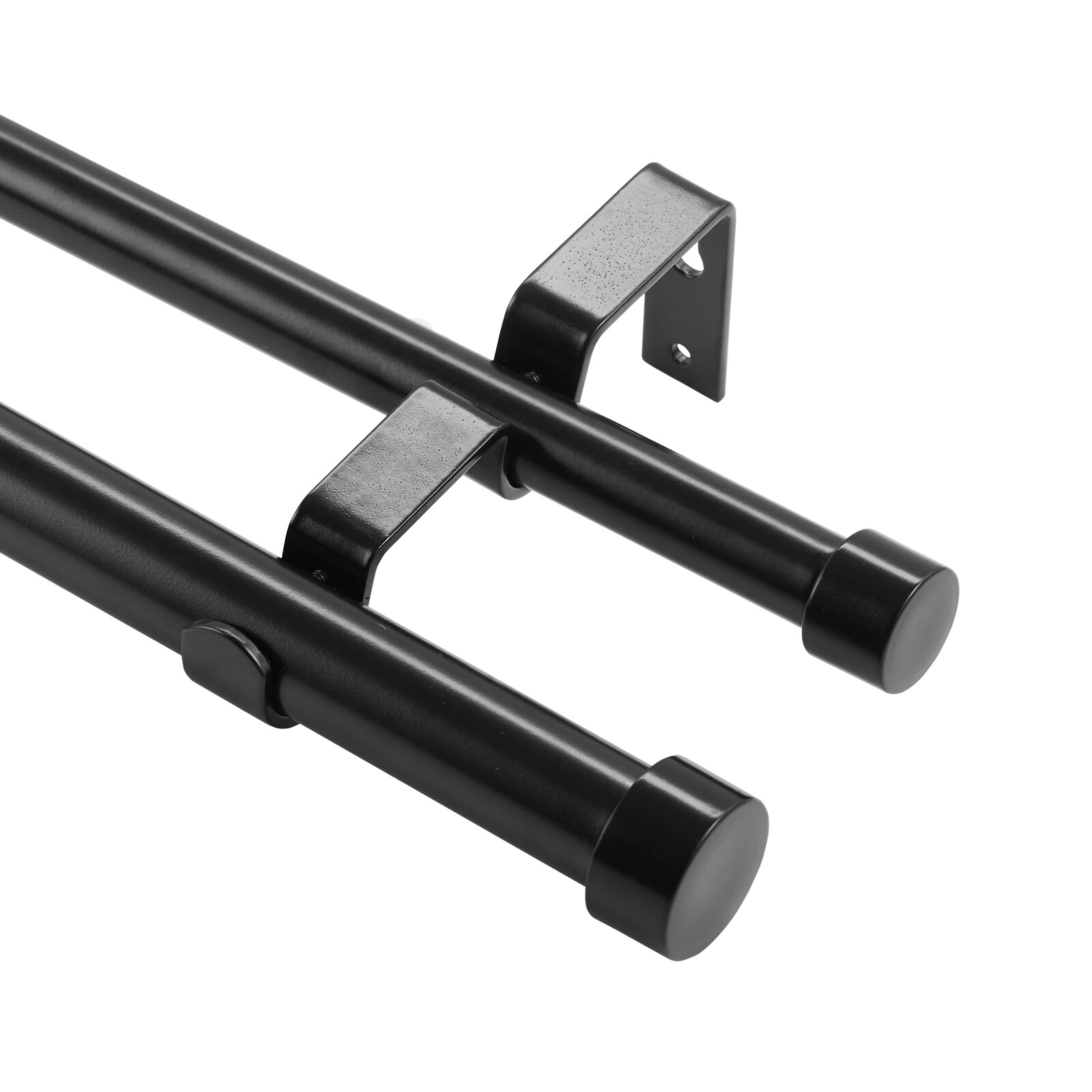 VEVOR Double Rod Curtain Rods 36-72 inches(3-6ft) Adjustable Length Cap Finials