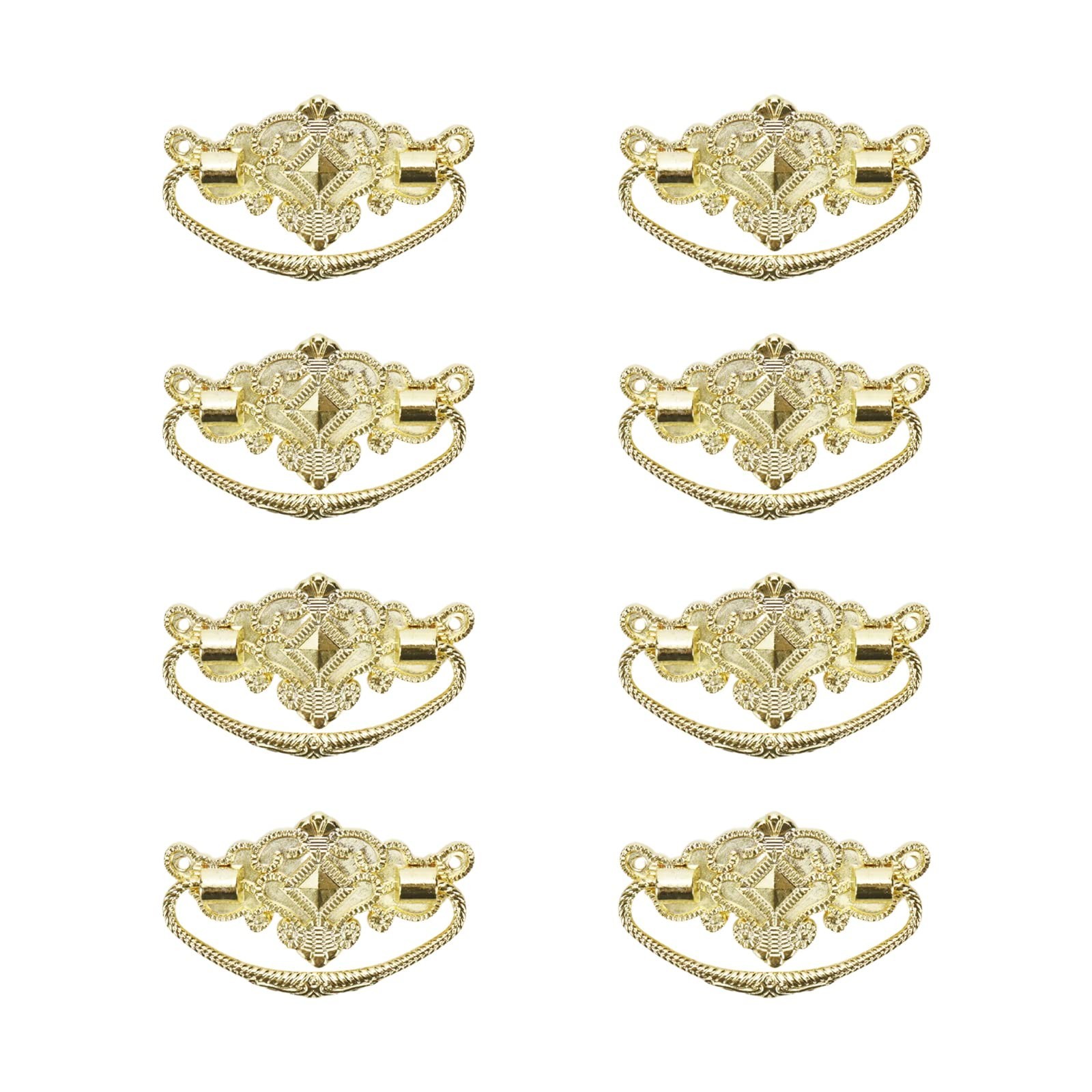 8pcs Vintage Antique Cabinet Bail Pull Handle Gold Drop Ring Pulls 2.5″ Holes…