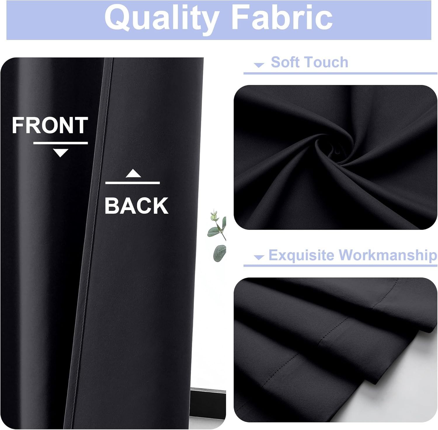 Ava Blackout Extra Long 10ft Curtains for Patio 120 Inches Long 2 Panels Set,