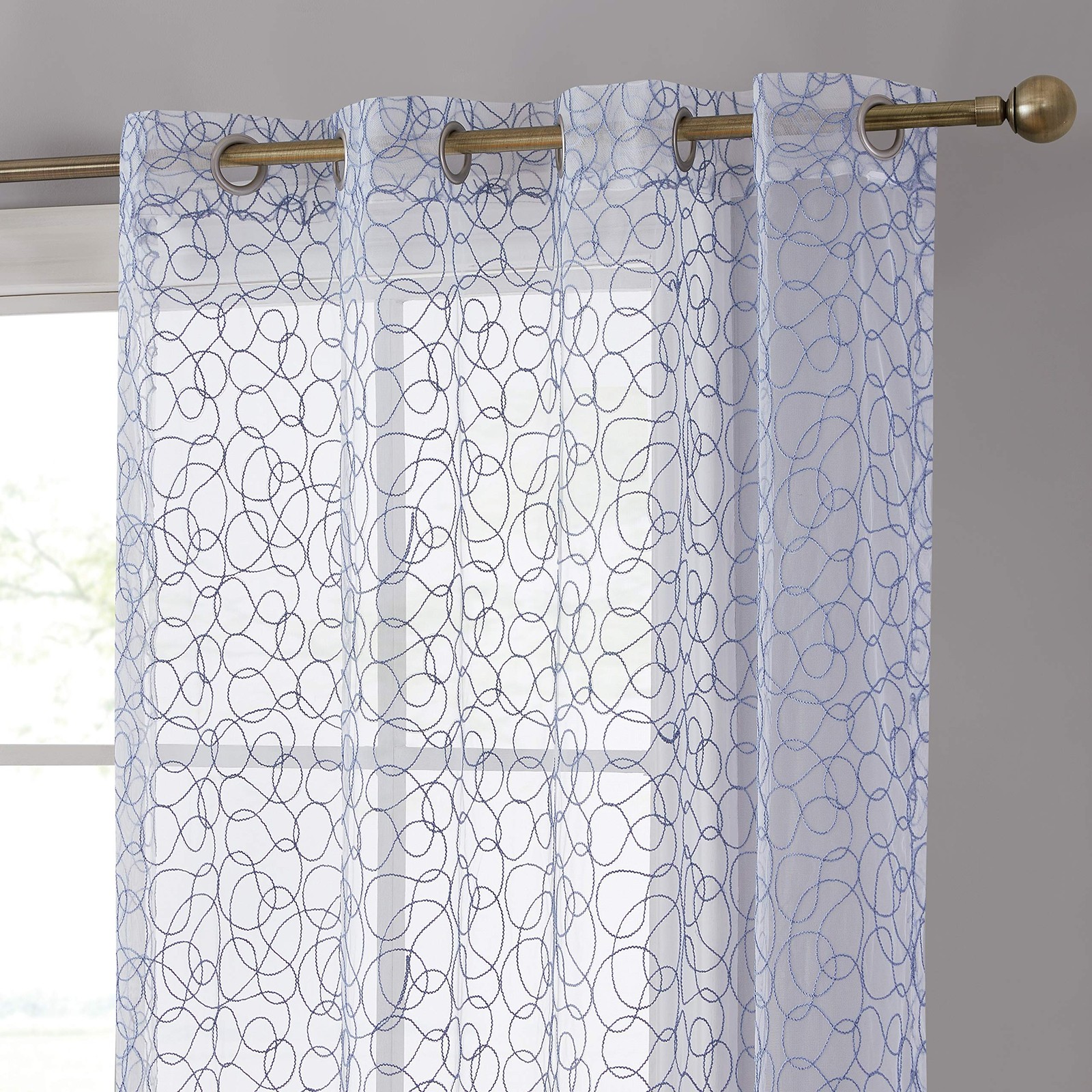 Hlc.Me Audrey Embroidered Premium Soft Decorative Sheer Voile Light Filtering