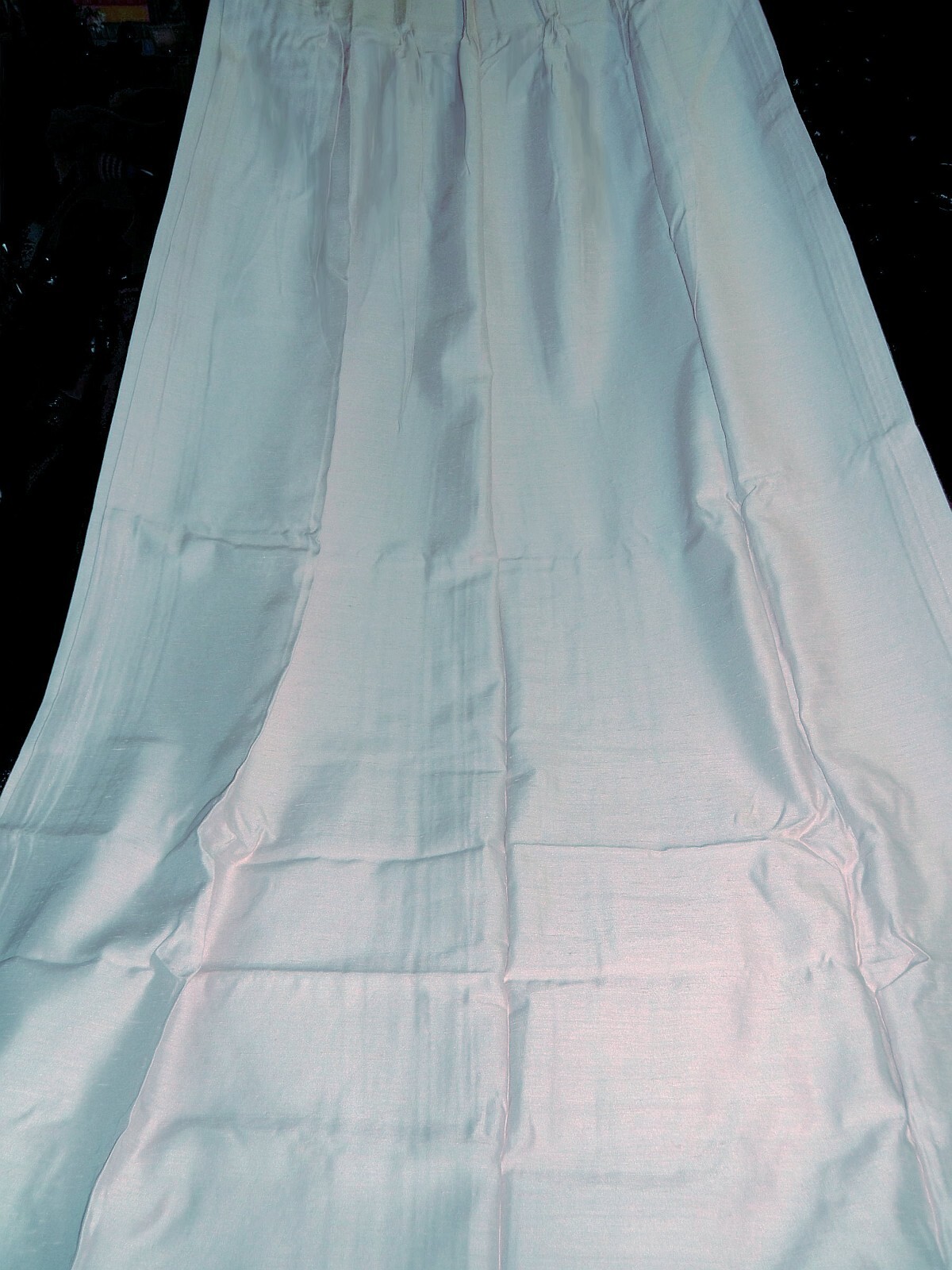 Luxury Vintage USA Textured 99″ Antique Satin Pleated Drapes Decora SEE MY SALE