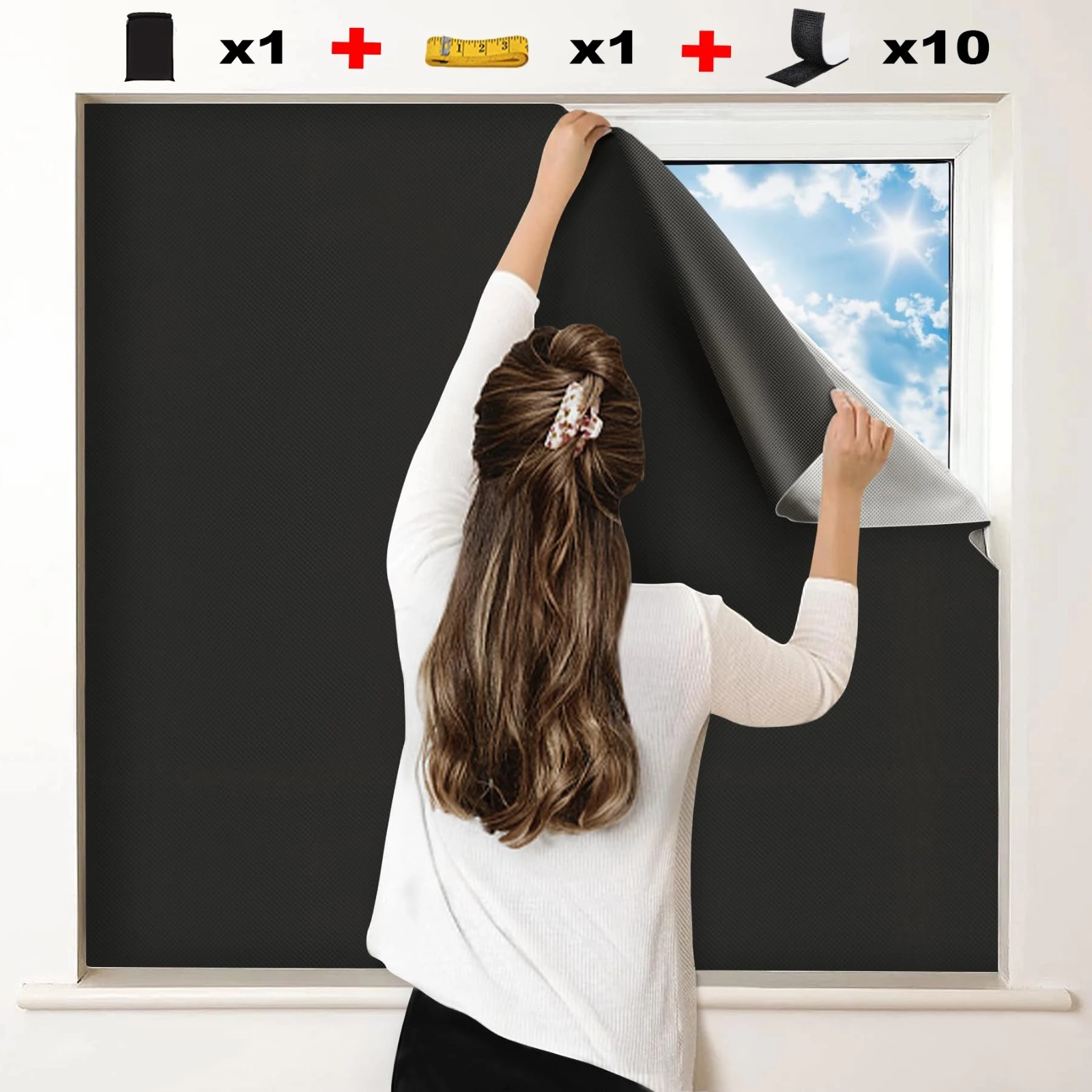 Blackout Privacy Window Film 100% Light Blocking Static Cling No Glue Frosted
