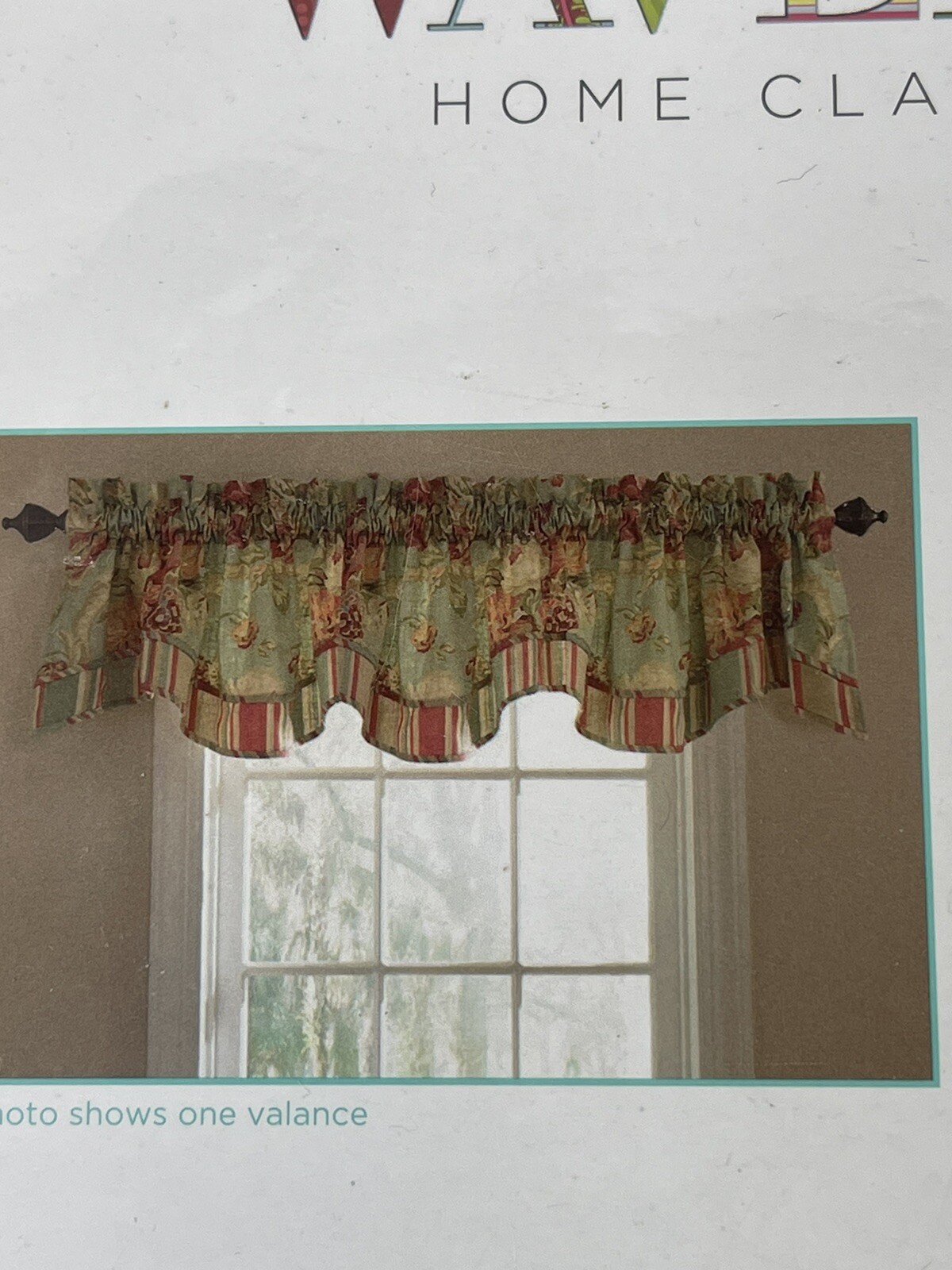 Waverly Spring Bling Valances for Windows Rod Pocket Floral Curtain 52 x 18″