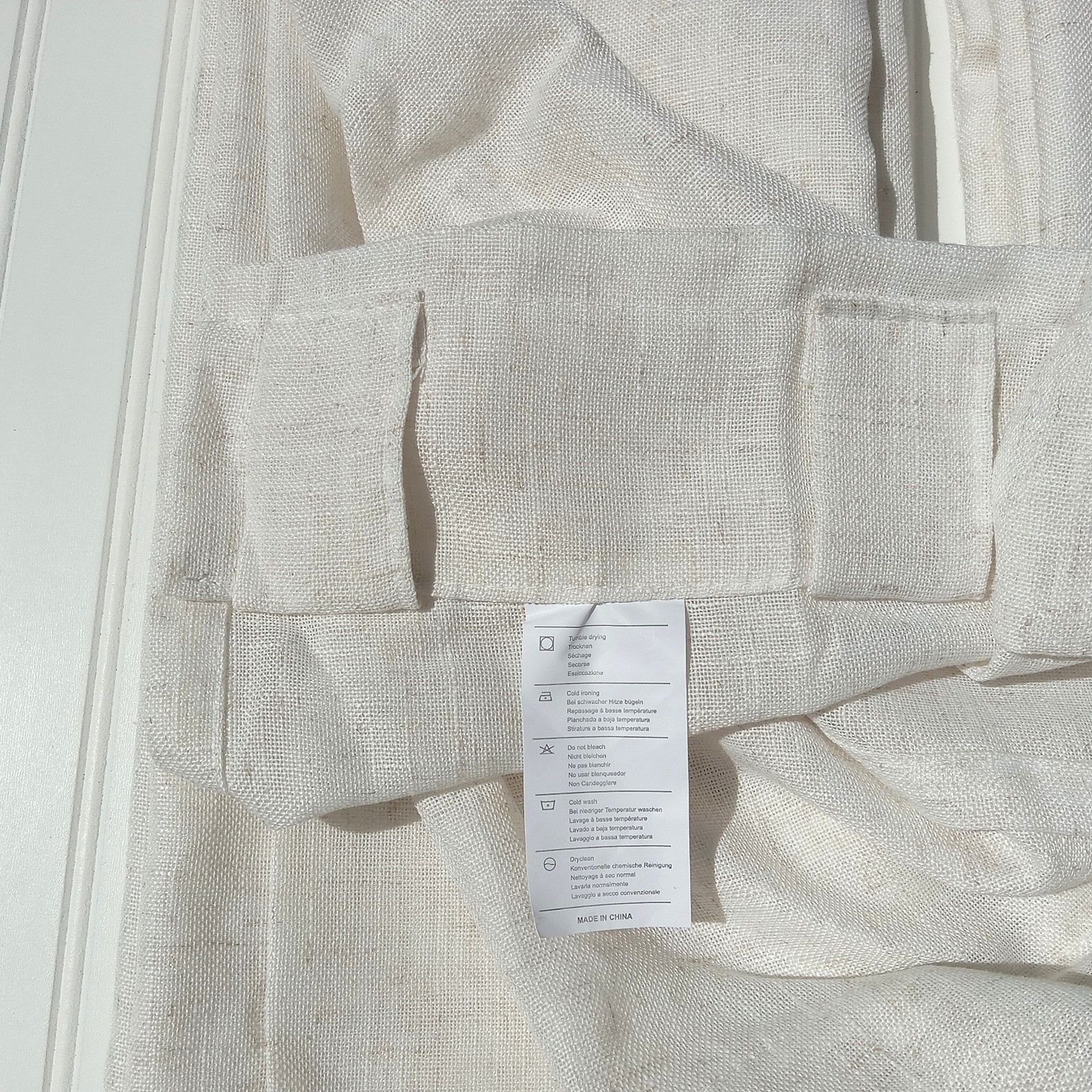 MIULEE Natural White Linen Curtains 52 x 90 Curtain Panels Drapes Semi Sheer NEW