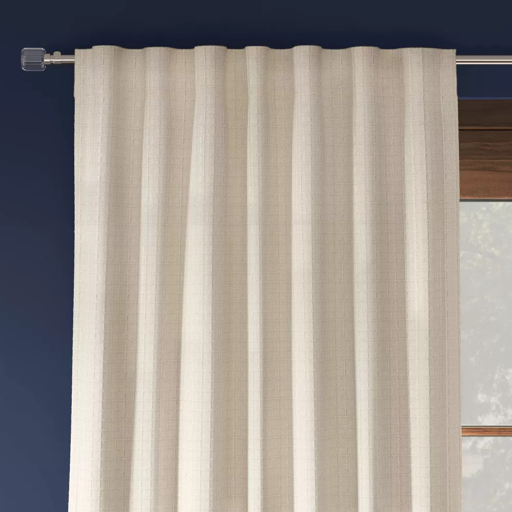 out Textured Plaid Curtain Panel – Threshold
