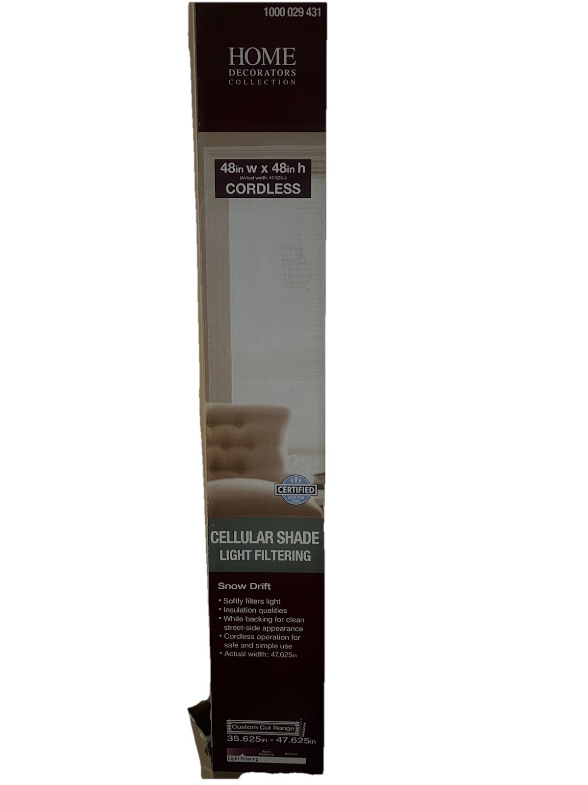 Home Decorators Cellular Shades 48″ x 48″ White Blackout Inside/Outside Mount