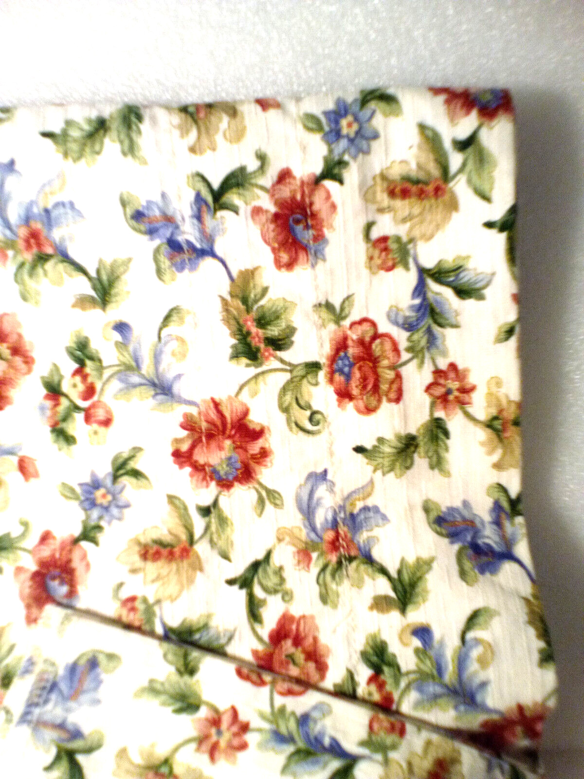 Pair Swag Valances Window Curtains Red, Green, Blue Floral 16” x 68” EUC