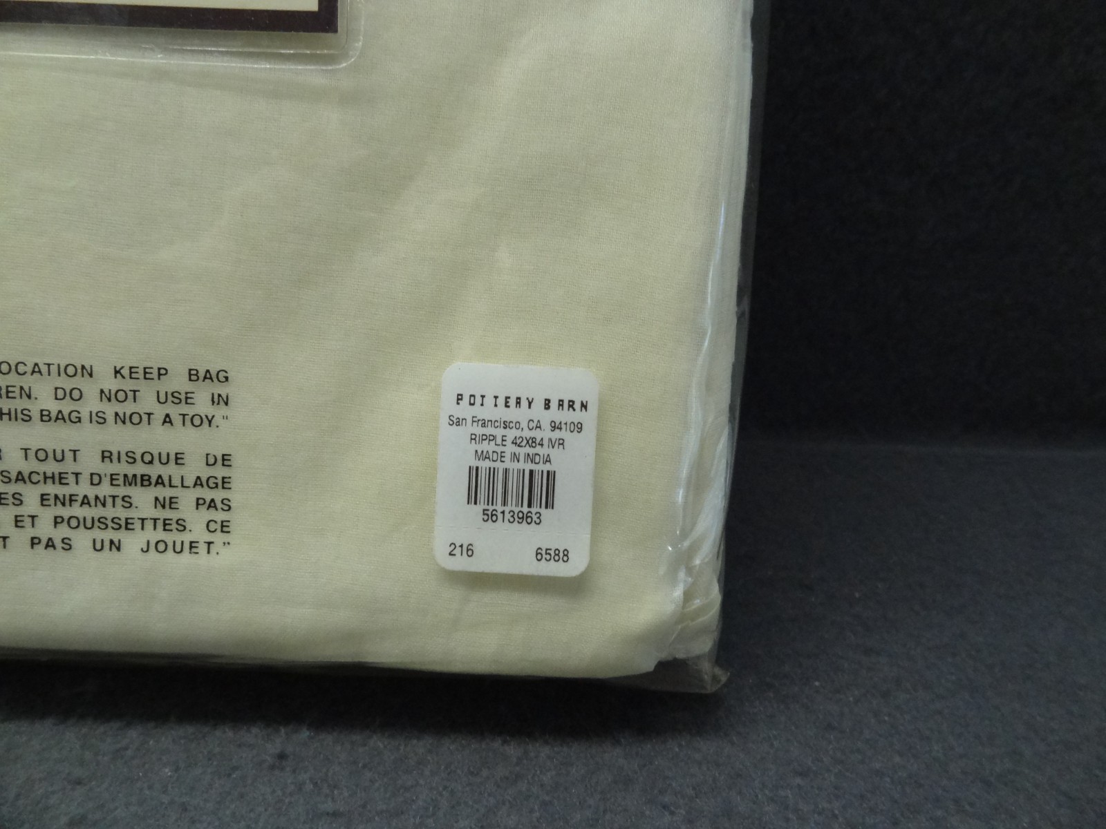 NEW (2) Panel Pottery Barn Ripple Top Sheer Drape Curtain Rideau 42×84 VTG PAIR