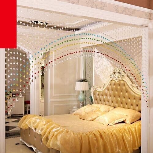 Acrylic Crystal Strings Bead Curtain with Original Glass Drop- Set of 10