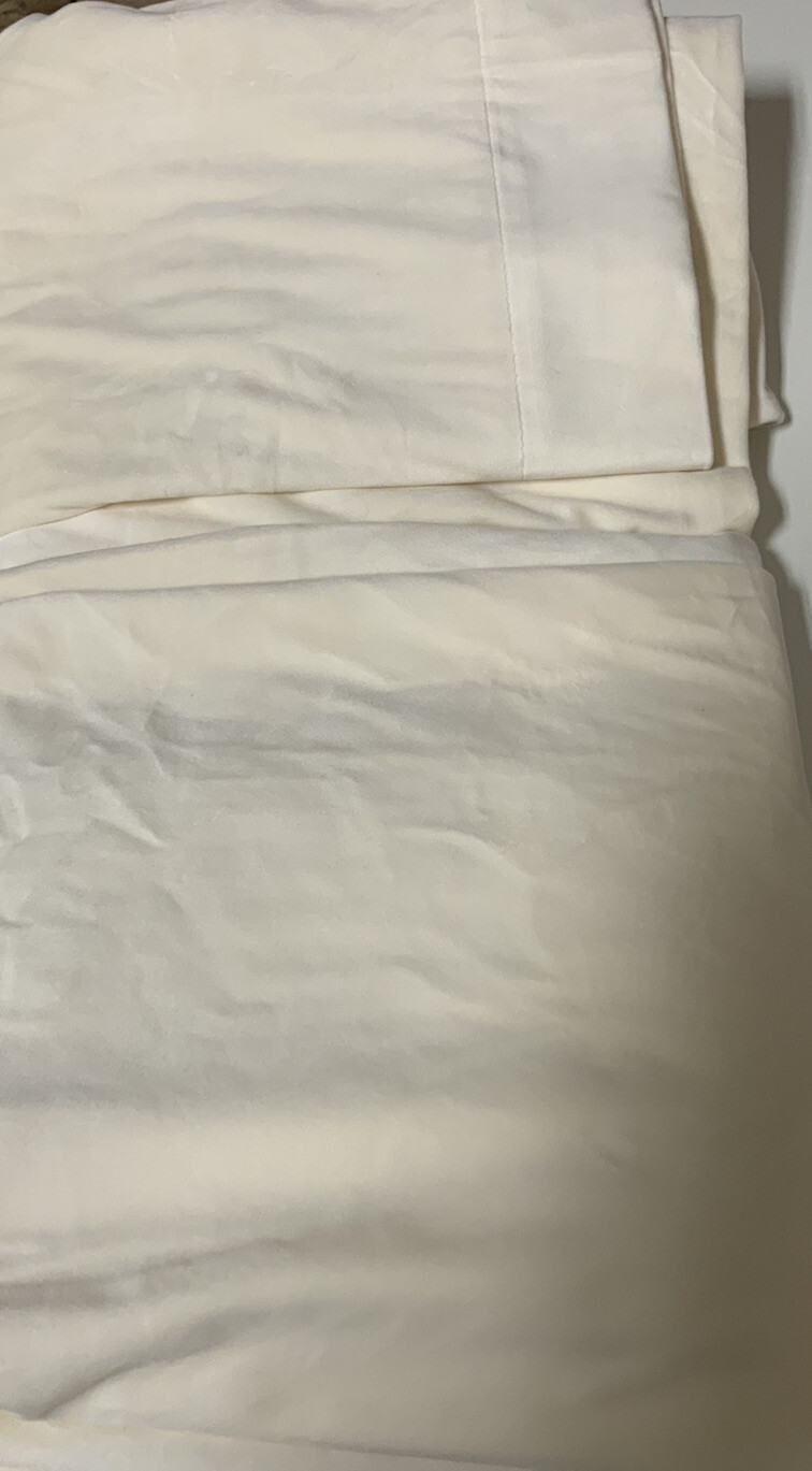 🌿510 Design Colt Poly Velvet Rod Pocket/Back Tab Curtain Pair, Ivory 37”x95”