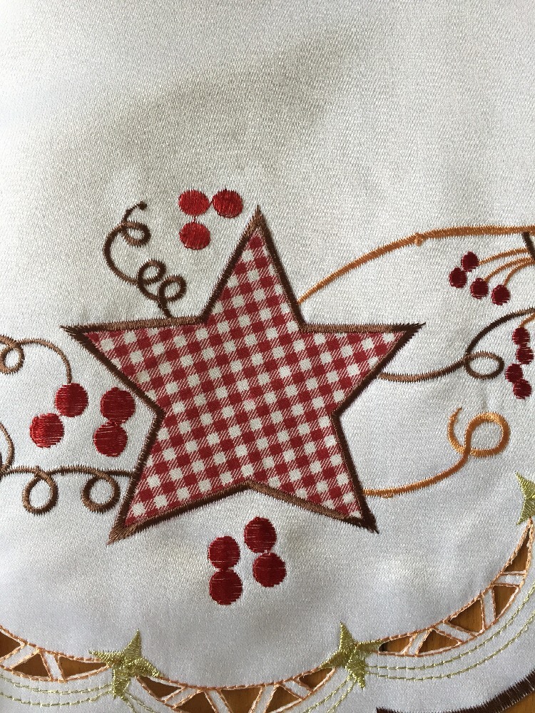 Primitive Gingham Hearts & Stars Valance Checkered Country Embroidered Valance
