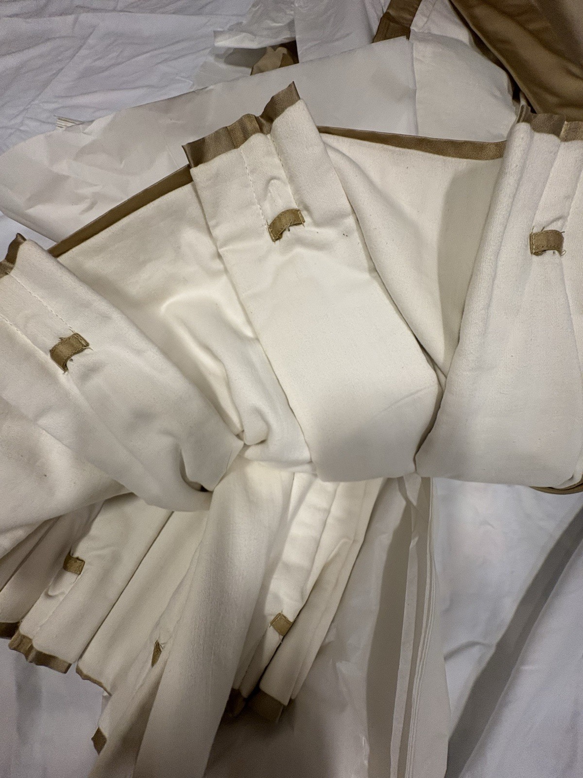Restoration Hardware Thia Silk CurtainsPleated Interlined Thermal/ Gold/Tan