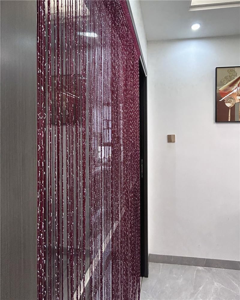 Versatile Red Wine Tassel String Panel for Living Room and Wedding Decor