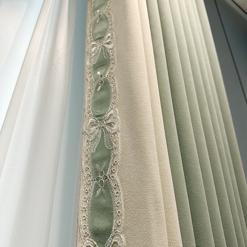 modern Simplicity Northern chenille lace green shade valance curtain tulle M1612