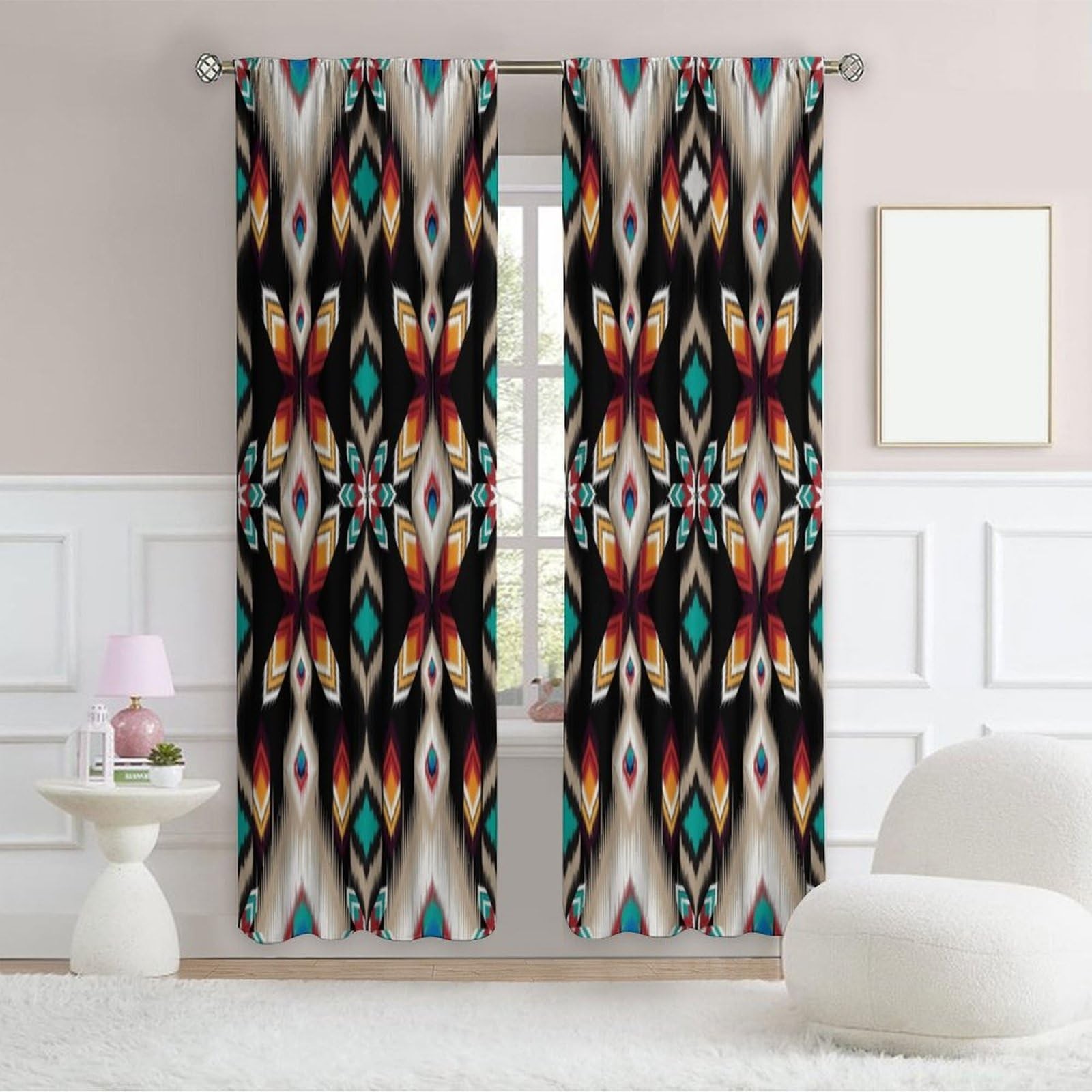 Aztec Native American Curtains for Bedroom Living Room, 82 Inch Southwestern …
