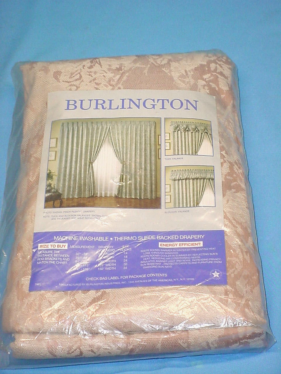 Burlington Pleated Draperies 2 Panel Blush Floral Drapes Curtain 75×63 Thermal