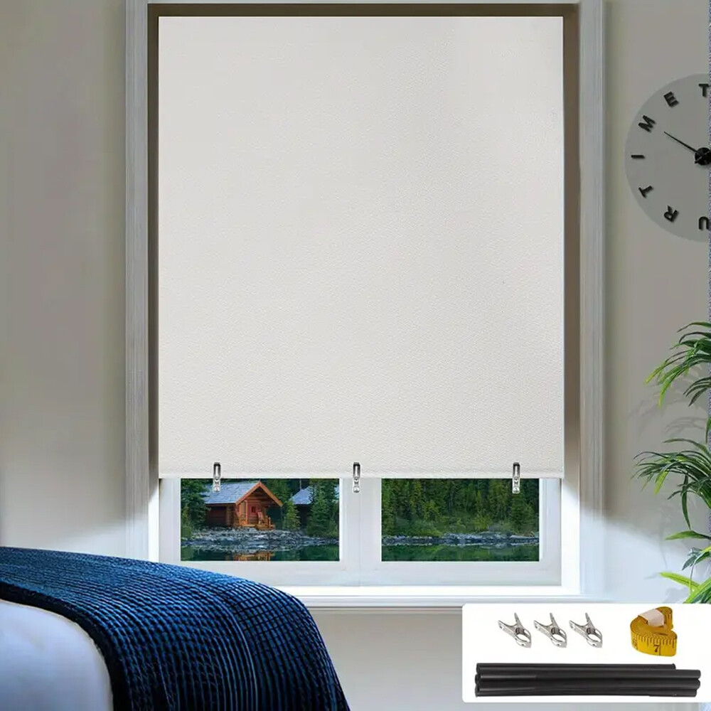 100% Blackout Roller Shades, No Drill No Tools Cordless Window Blackout Blinds