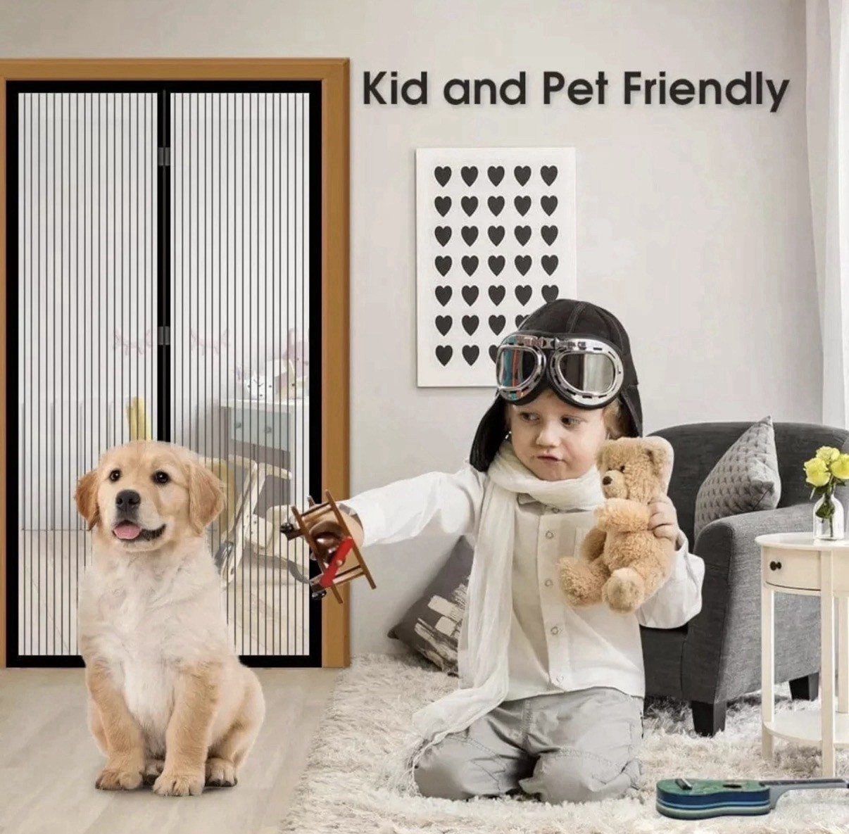 Magic Magnetic Door Mesh Net Fly Screen Mosquito Bug Curtain Hands Free Black AU