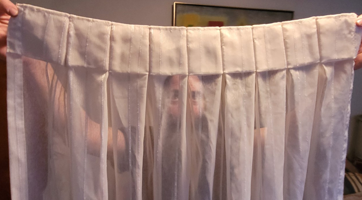 Sheer Curtain Stripes White Off White 60″x43″ Pleated Fancy Dining Room Living