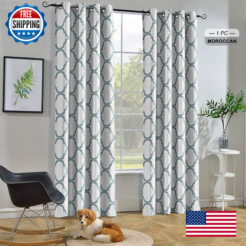 Melodieux Moroccan Fashion Thermal Insulated Grommet Room Darkening Curtains
