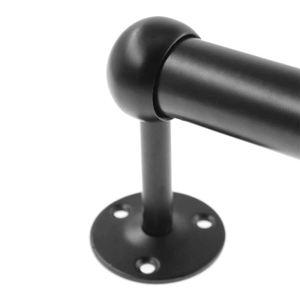 2Pcs Flange Rod Holders Black 5 Size for Ceiling Hanging Pole Wall Hanging Pole