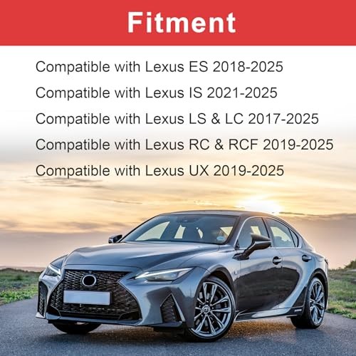 2PCS Side Mirror Caps Replacement for Lexus ES IS LS LC RC RCF UX Glossy Black