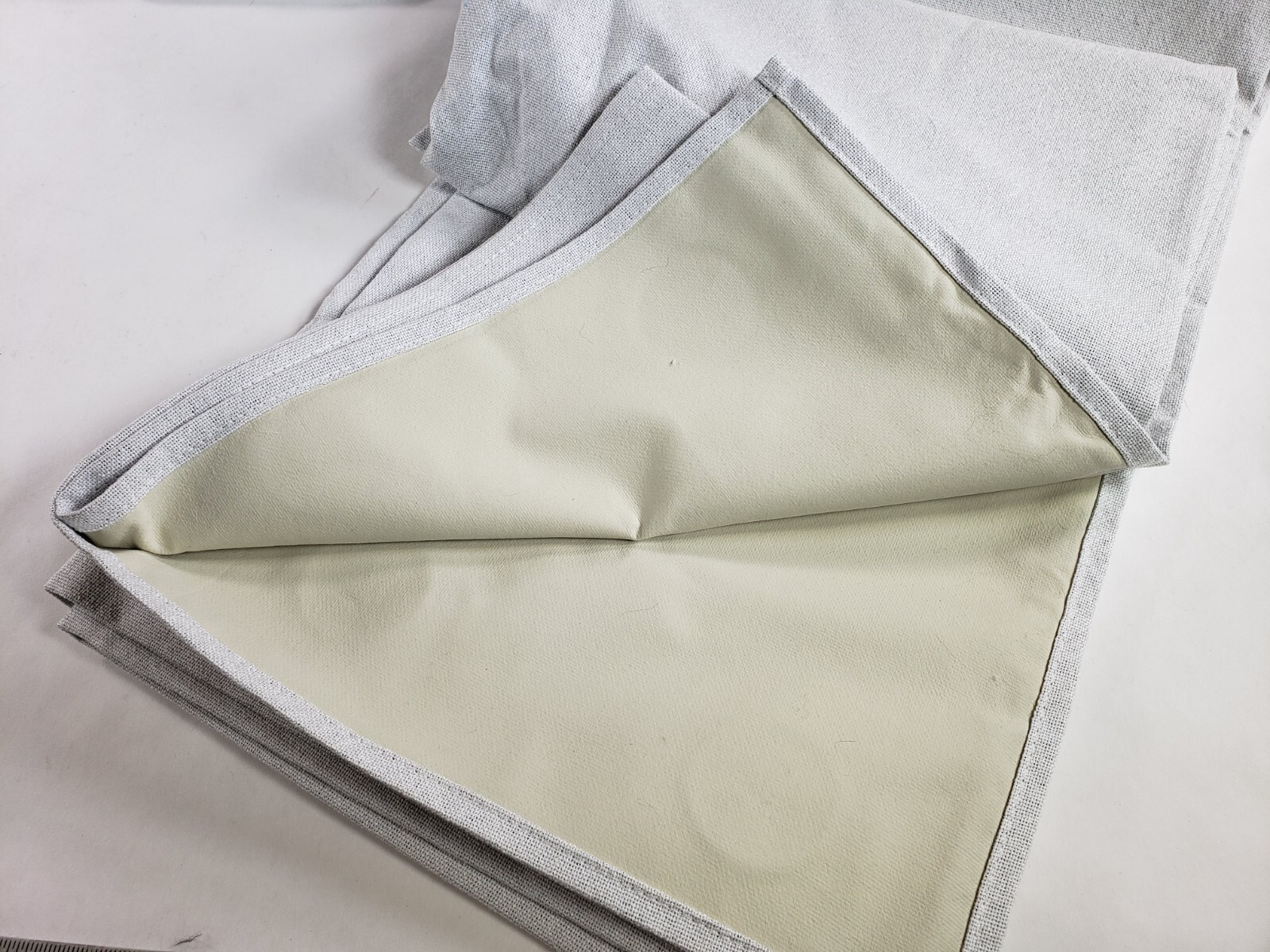 MIULEE Linen Texture Curtains Solid 100% Blackout Greyish White 52″x96″ 2 Panels
