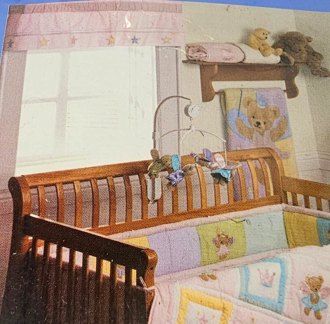 New Tiddliwinks Window Valance 59″ x 14 3/4″ Cotton Blend Pink Check Stars