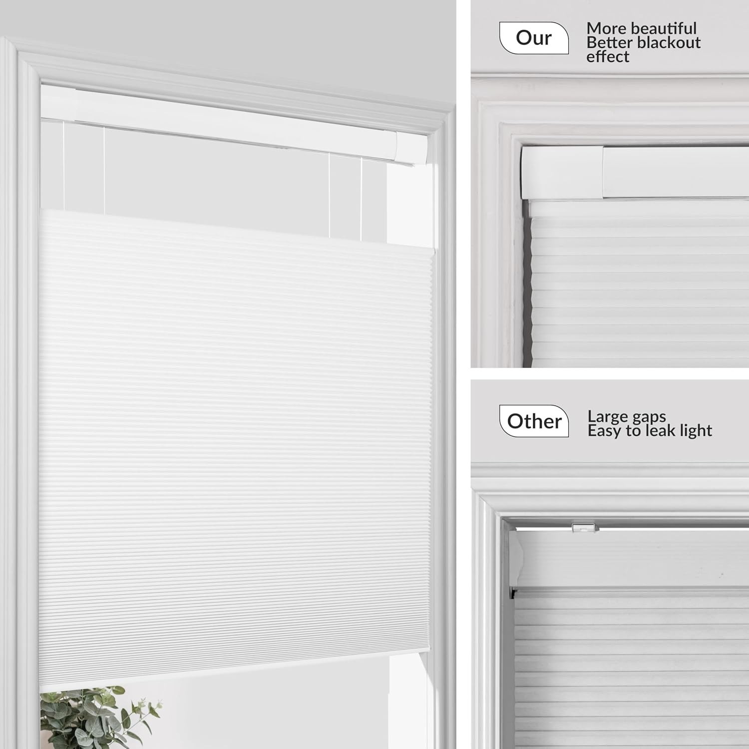 Stylish Top Down Bottom Up Shades – 35″ W x 72″ H Cordless Blackout Solution
