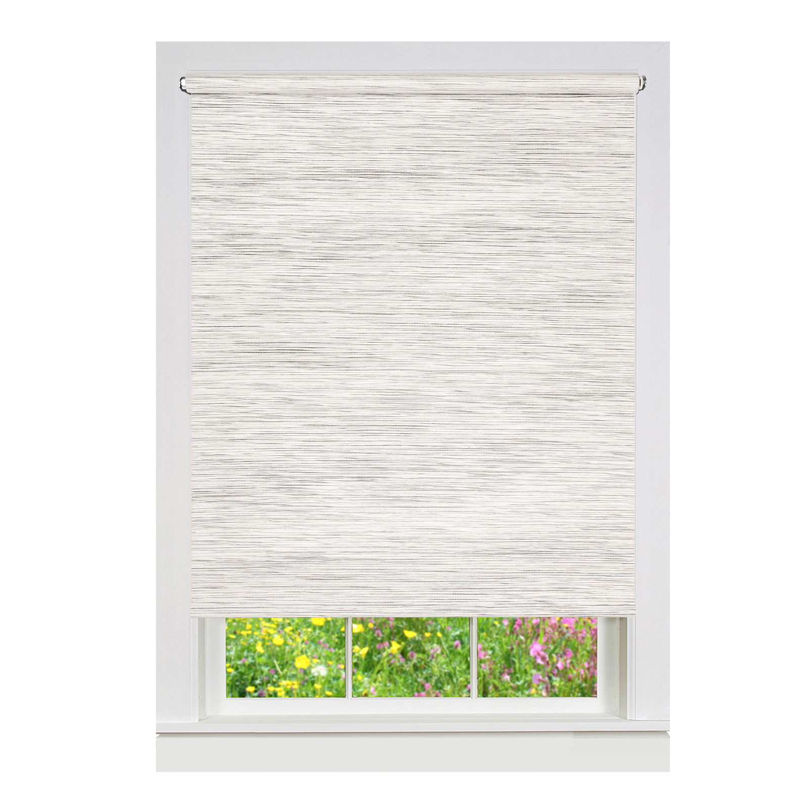 Light Filtering Woven Natural Cordless Privacy Jute Windows Shade, Silver Grey