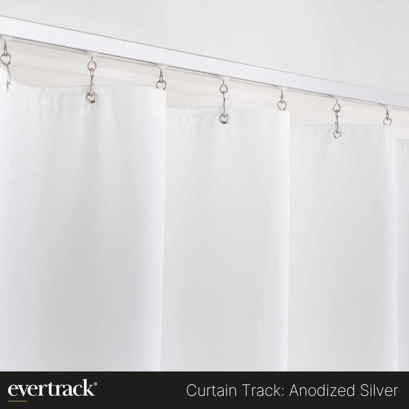 Ceiling Mounted Curtain Track – 8ft Anodized Silver – USA Made