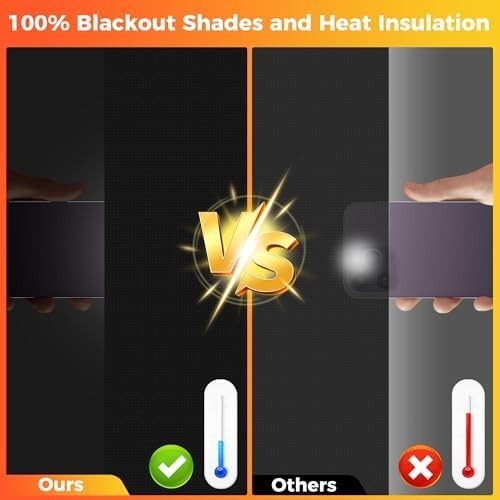 100% Black Out Window Cover Portable Blackout Shades Adhesive Thermal Blackout B