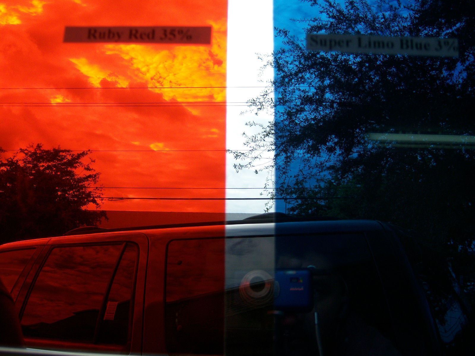 DIY COLORED WINDOW TINTFILM RUBY REDBLUEARMY GREEN PROFESSIONAL GRADE!
