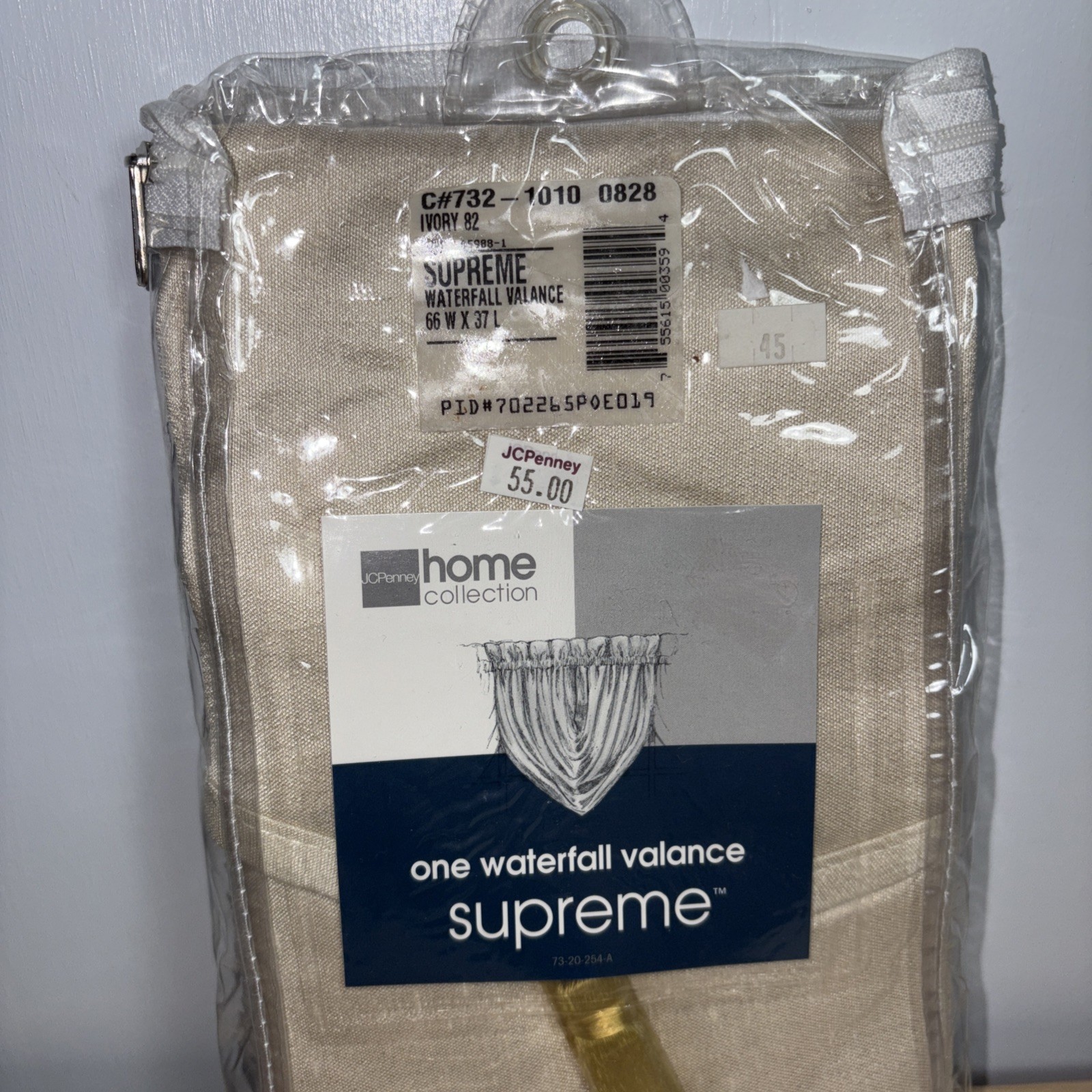 JCPenny Home Collection surpreme waterfall valance Ivory 82 C# 732-1010 0828