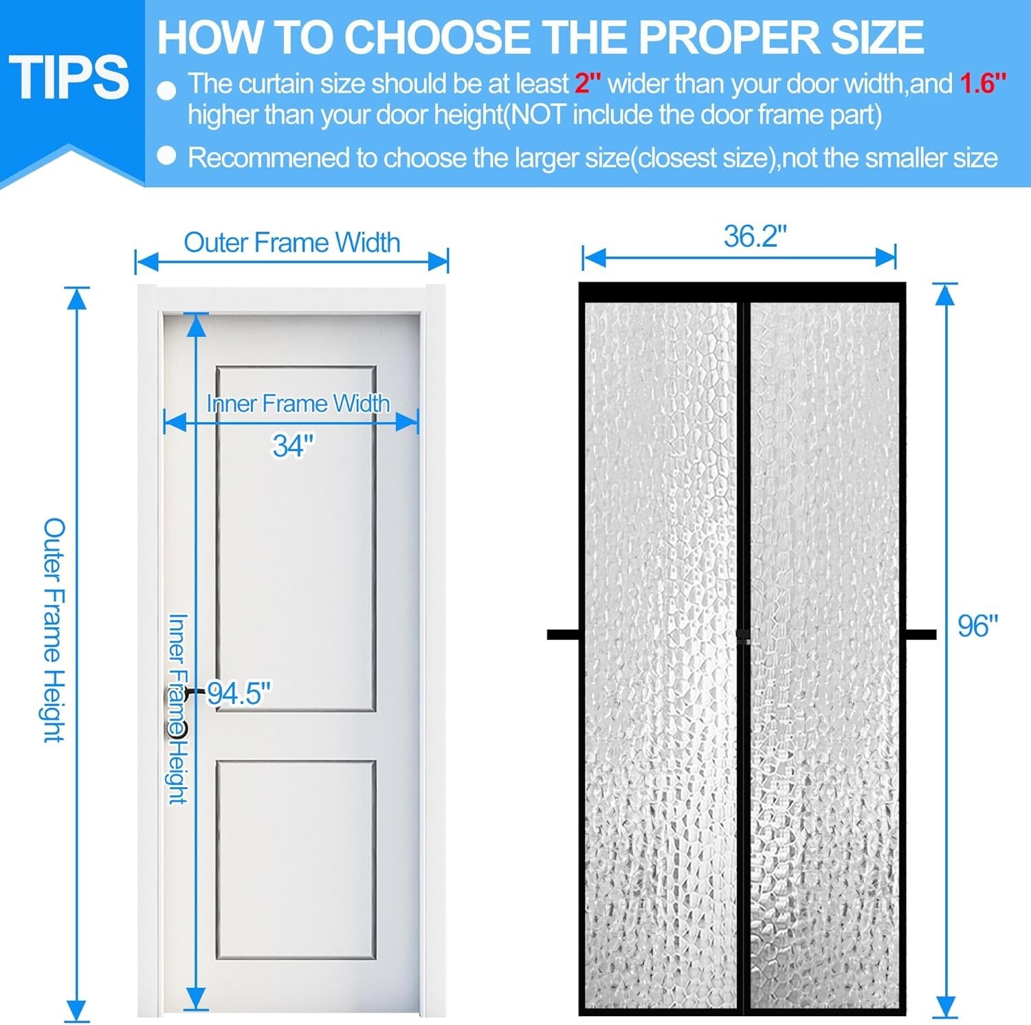 Eco-Friendly Magnetic Insulated Door Curtain 34″x94.5″ – Energy Efficient Design
