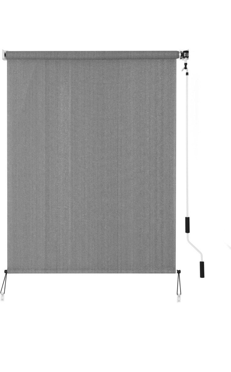 SMONTER Outdoor Sunshade Roller Shade 4’W x 6’H, Exterior Cordless Roll Up Sh