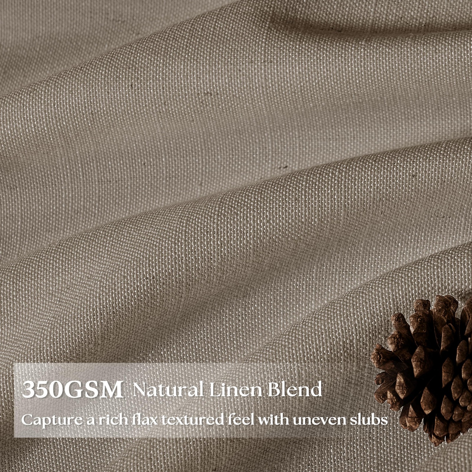 Dark Flax Curtains 102 Inches Long Pinch Pleated for Living Room 2 Panels Set…