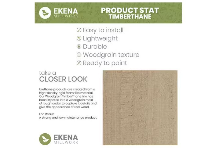 Ekena Millwork Timberthane 16.125″ W x 48″ H Joined Three Board Straight Top
