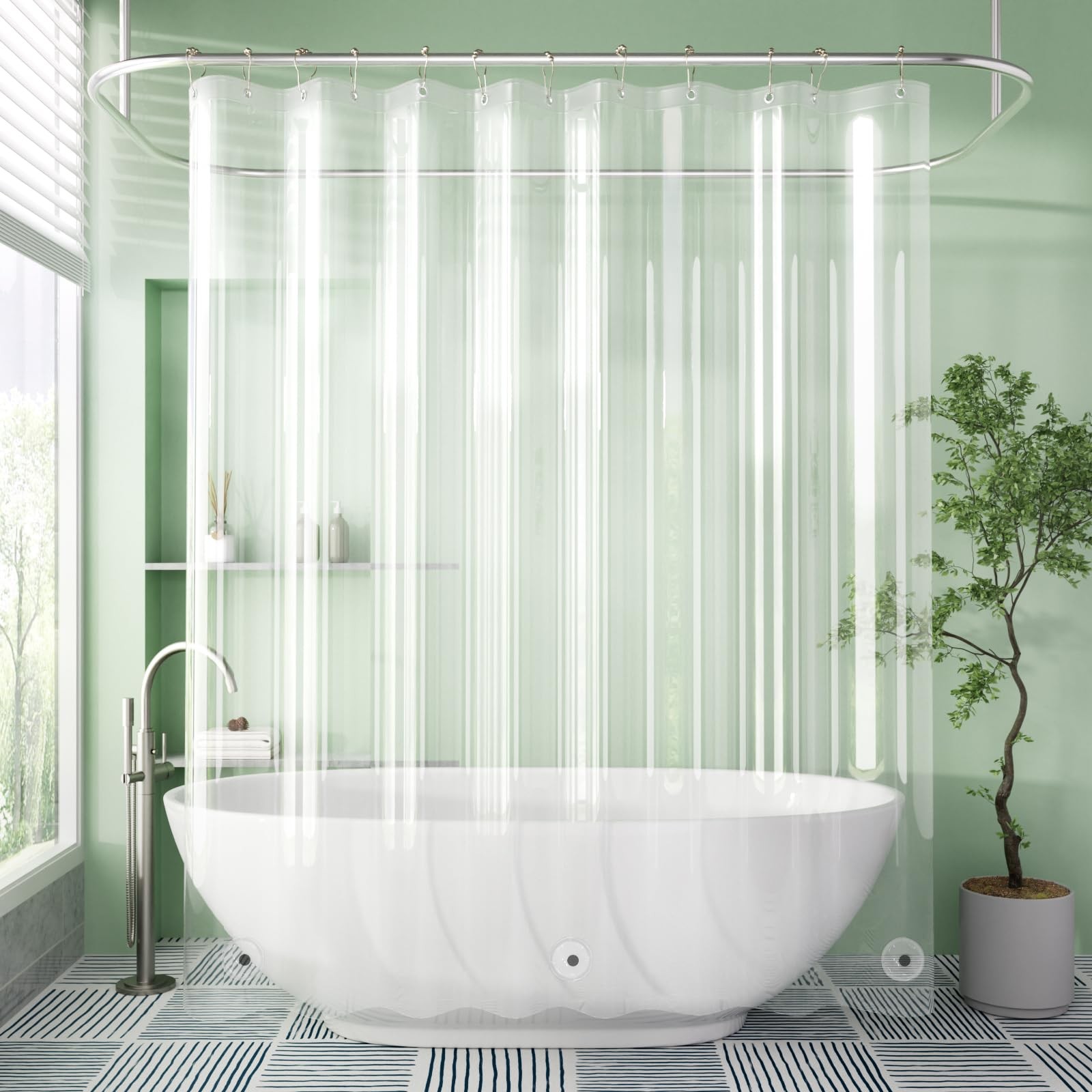AmazerBath Shower Curtain Liner, 72×72 Clear 72″W x 72″L (Pack of 1),