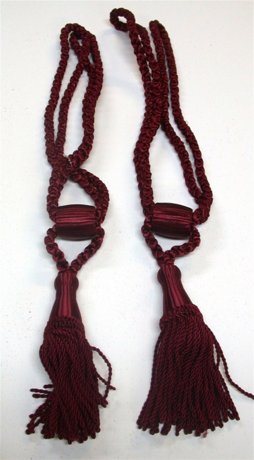 (2) Conso Tiebacks ~ Wine ~ 24″ L / 5.5″ Tassels ~ OVERSTOCK BLOWOUT *NEW*