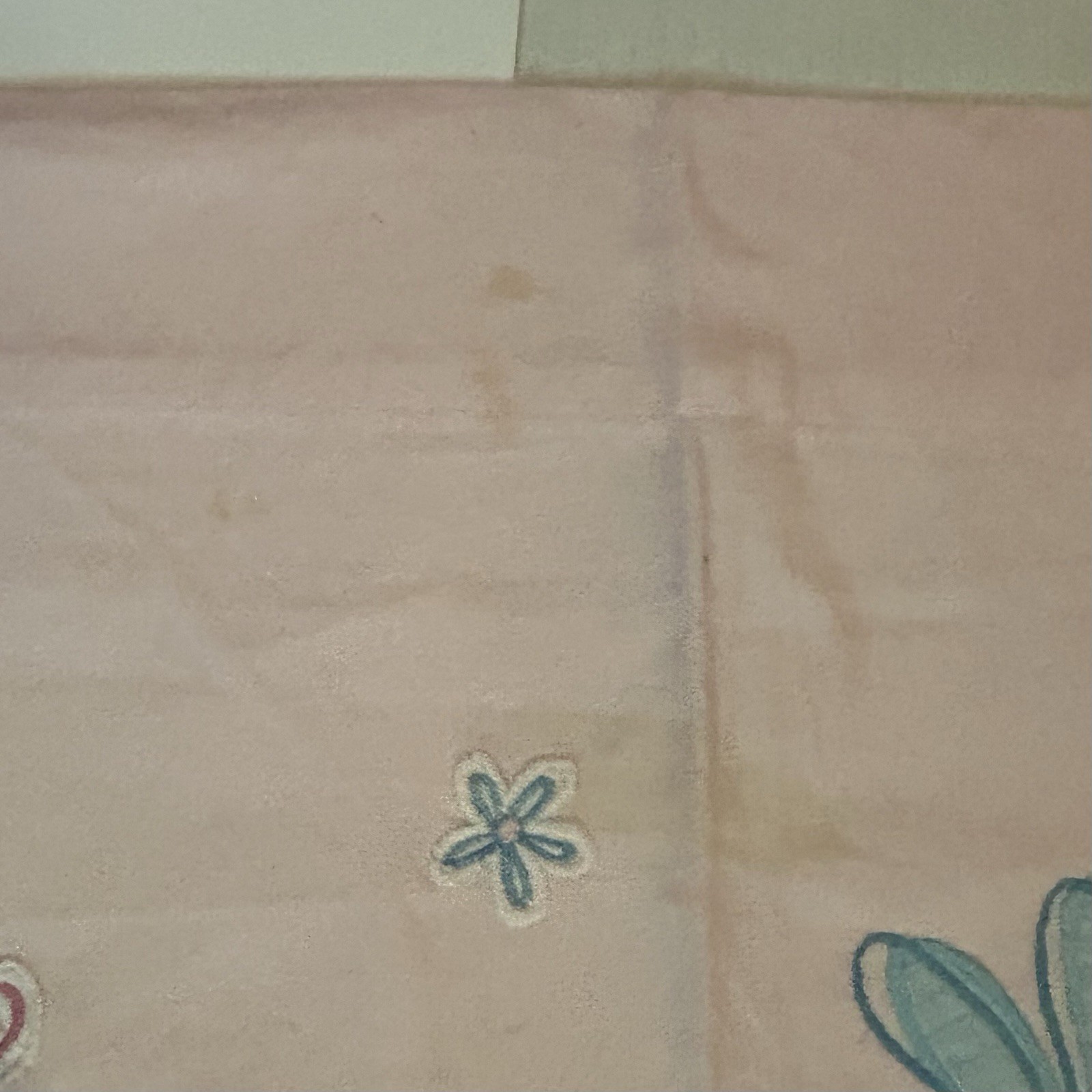 Pottery Barn Kids Daisy Garden Window Valances Set of 2 Pink Floral 44 x 18 READ