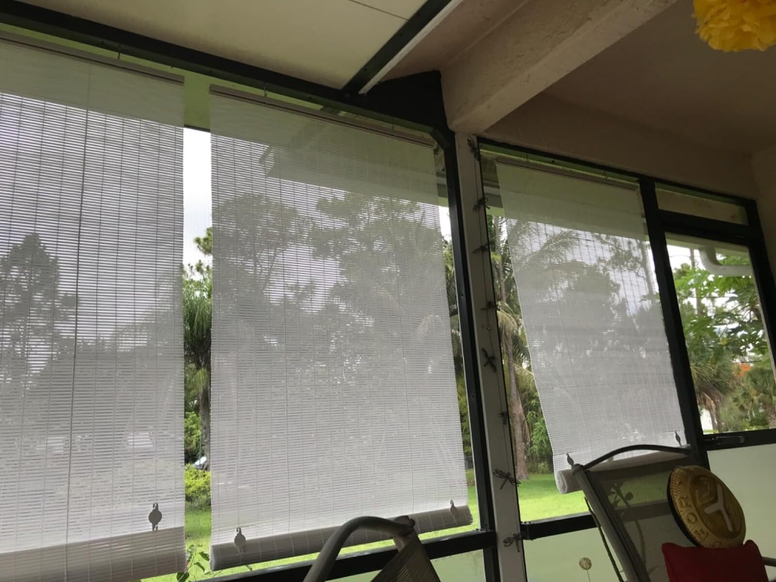 Cordless Roll Up Sun Shade PVC Bamboo Blinds Outdoor Home Patio Porch 36 X 72 In